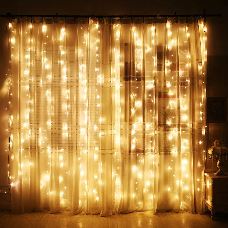 Curtain LED String Lights Garland Festival Christmas Decoration USB Remote Control Holiday Wedding Fairy Lights for Bedroom Home