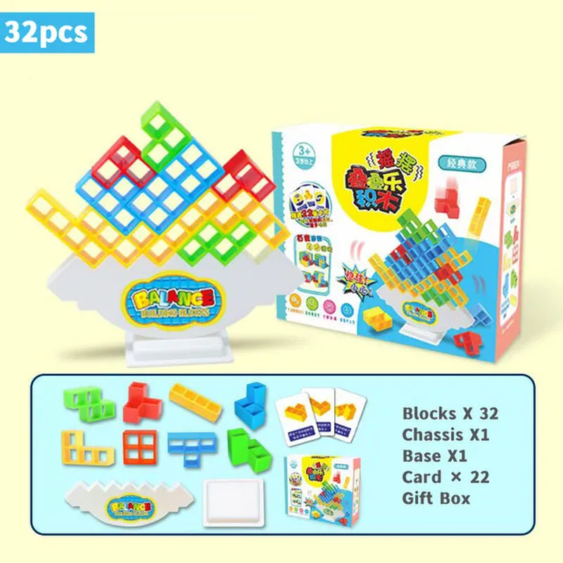 Children Balance Stacking Building Blocks Board Games Toys Desktop Stacked Tower Educational Interactive Game Toy for Boy Girls