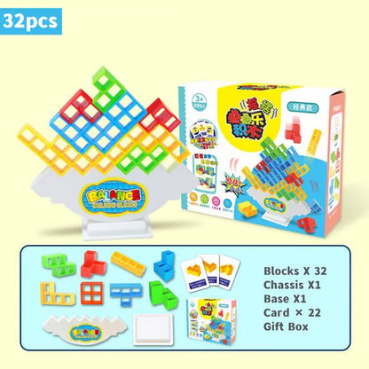 Children Balance Stacking Building Blocks Board Games Toys Desktop Stacked Tower Educational Interactive Game Toy for Boy Girls