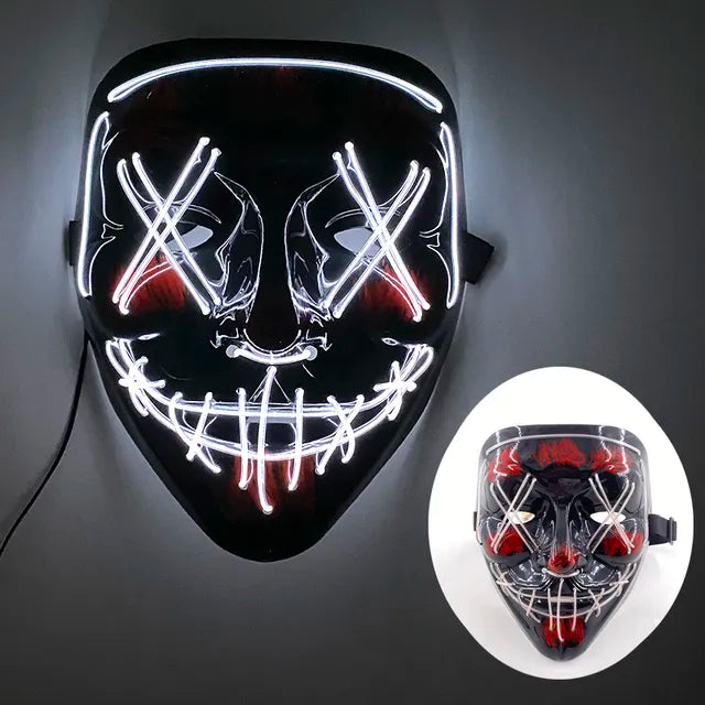 Wireless Halloween Neon LED Purge Mask