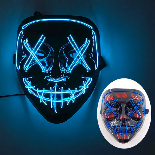 Wireless Halloween Neon LED Purge Mask